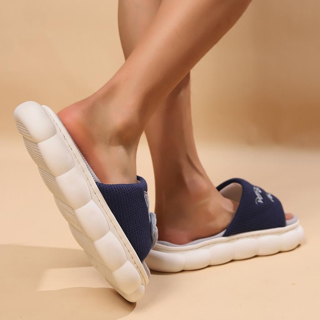 Lucky Cat, Linen Slippers, Women's Shoes, Home Slippers, Thick Soled Slippers