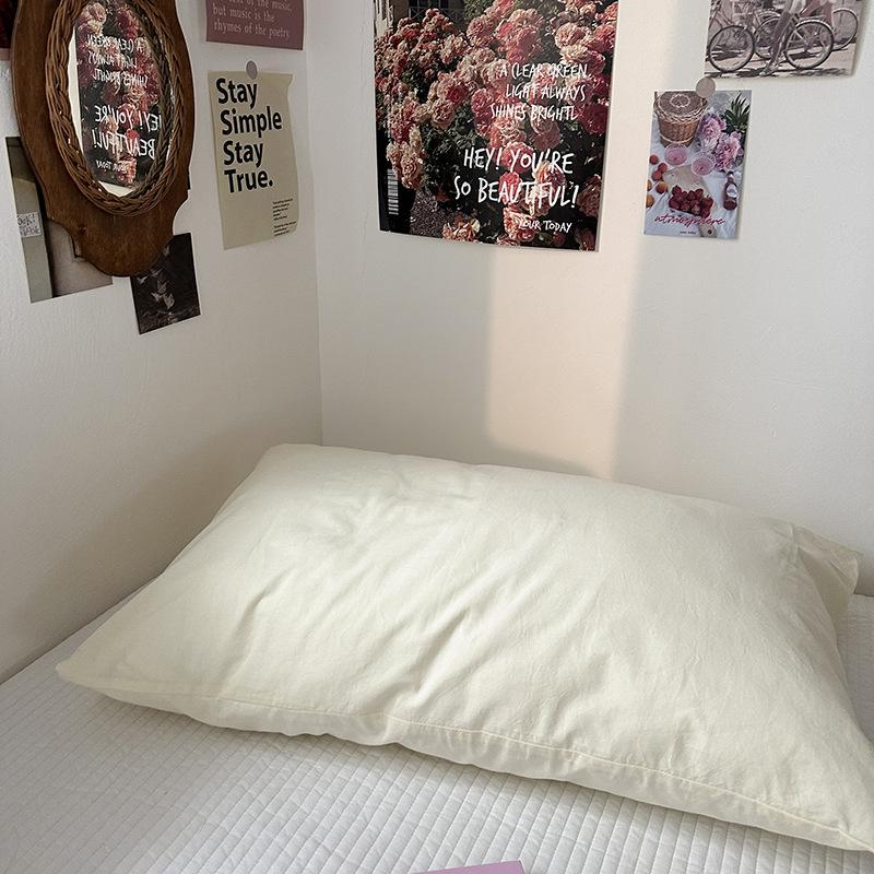 Наволочка из чистого хлопка в полоску, однотонная (Цельный кусок)