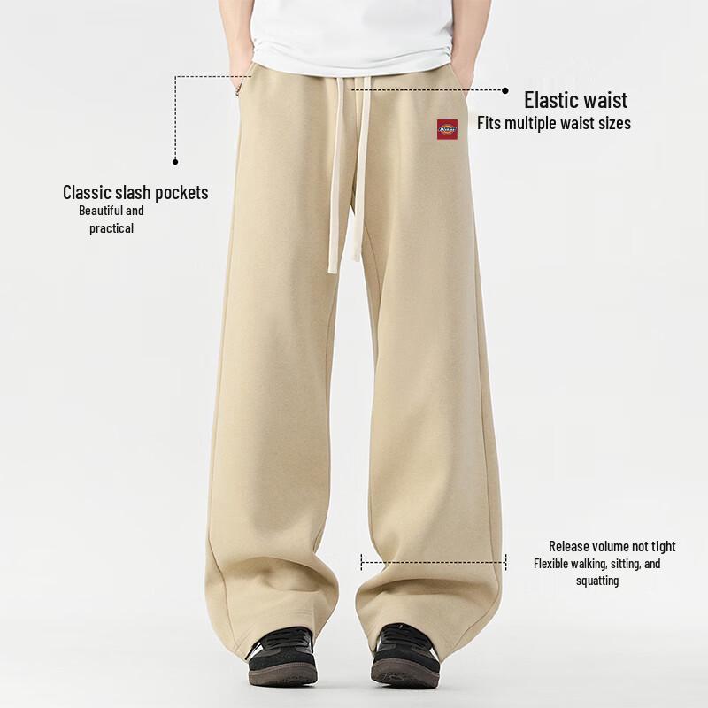 Мужские повседневные брюки Dickies, свободный крой, прямые штанины, смесовый хлопок A