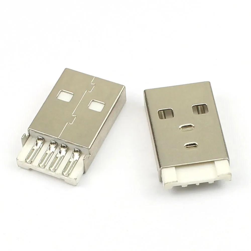 50 шт. USB 2.0 AM 4P мужской разъем типа A 4-контактный SMT SMD DIP панельный монтажный штекерный разъем разъем DIY
