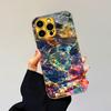 Цветные водные узоры Изысканный роскошный чехол для телефона Гальванизированное стекло Чехол для телефона для iPhone 17 16 15 14 13 12 11pm Pro Plus