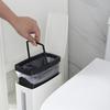 Narrow Trash Can Bathroom Toilet Brush Waste Bin Bucket Garbage Bag Dispenser