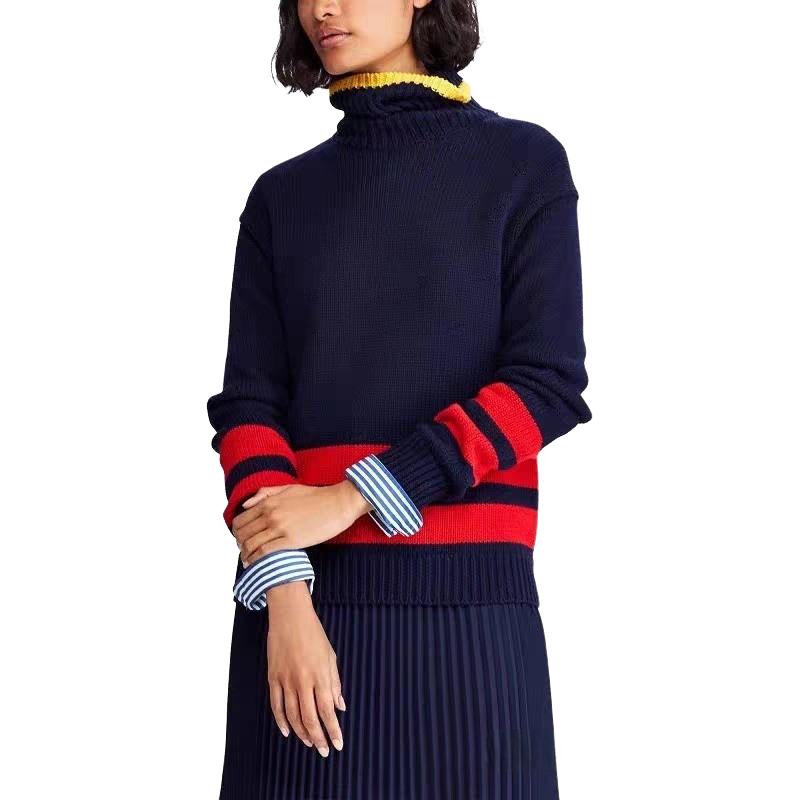Polo Ralph Lauren High Neck Cotton Long Sleeve Pullover Sweater Women Sweater 211782689-001