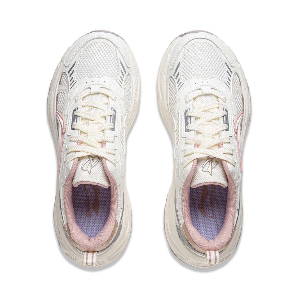 Li Ning Звездное кольцо Амортизация Нескользящие Износостойкие Дышащие Низкие Повседневная Обувь Женская Белый Серебристый AGCV112-3