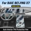 Для BAIC BEIJING X7 - Защитная пленка из ТПУ для панели переключения передач центральной консоли и экрана навигации, защищающая от царапин и восстанавливающая