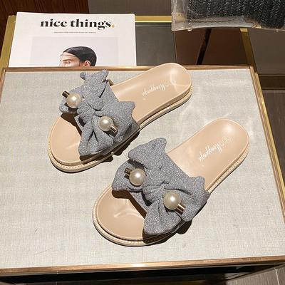 Тапочки для женской летней верхней одежды 2024 года, новые популярные в Интернете модные сандалии на толстой подошве, большие женские туфли 41-43