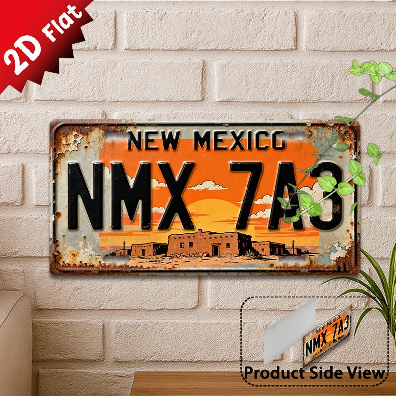 D Flatpc Vintage Metal Sign Decorative Only Outdoor Plaque Wall Decor x NMX A Metal Sign with New Mexico
