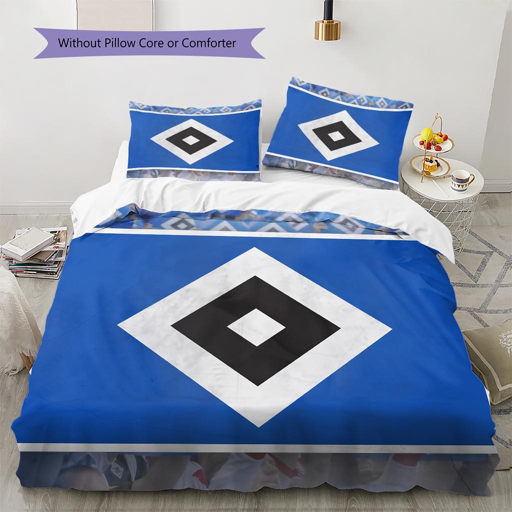 Постельное белье с узором Гамбургер SV Домашний Декор Подарок на День Рождения (1 пододеяльник + 2 наволочки, без наполнителя)