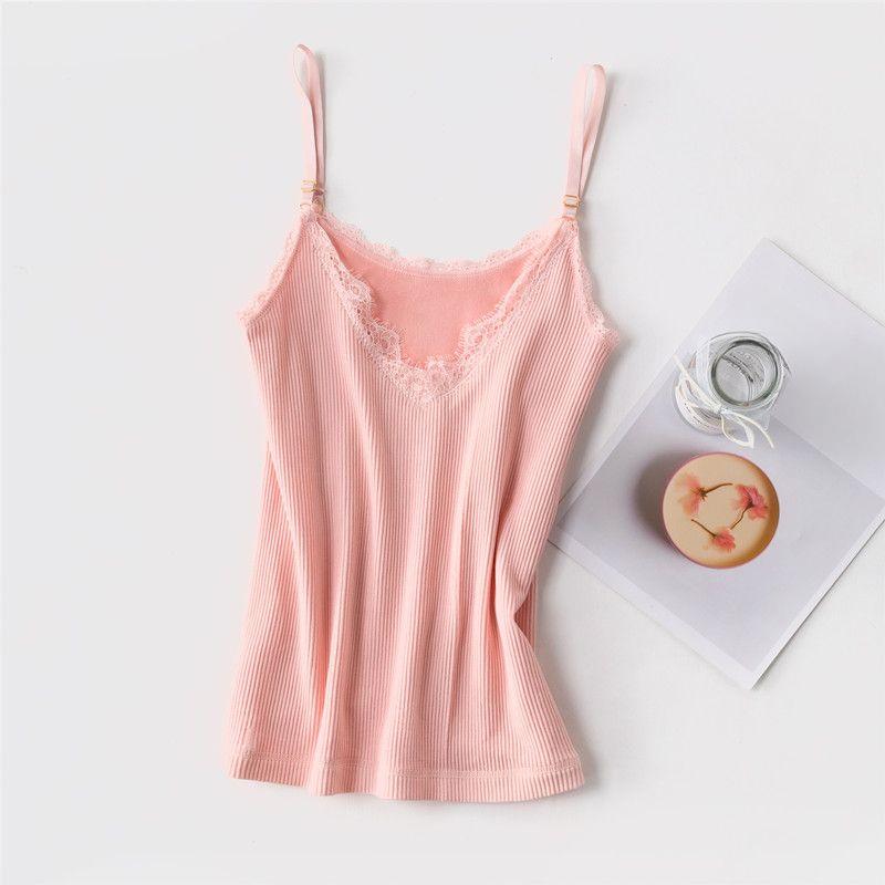 Thermal Undershirt Female Thickened Padded Fit Slim Winter Undershirt Sling Bottoming Shirt Chest Warm Underwear V-neck