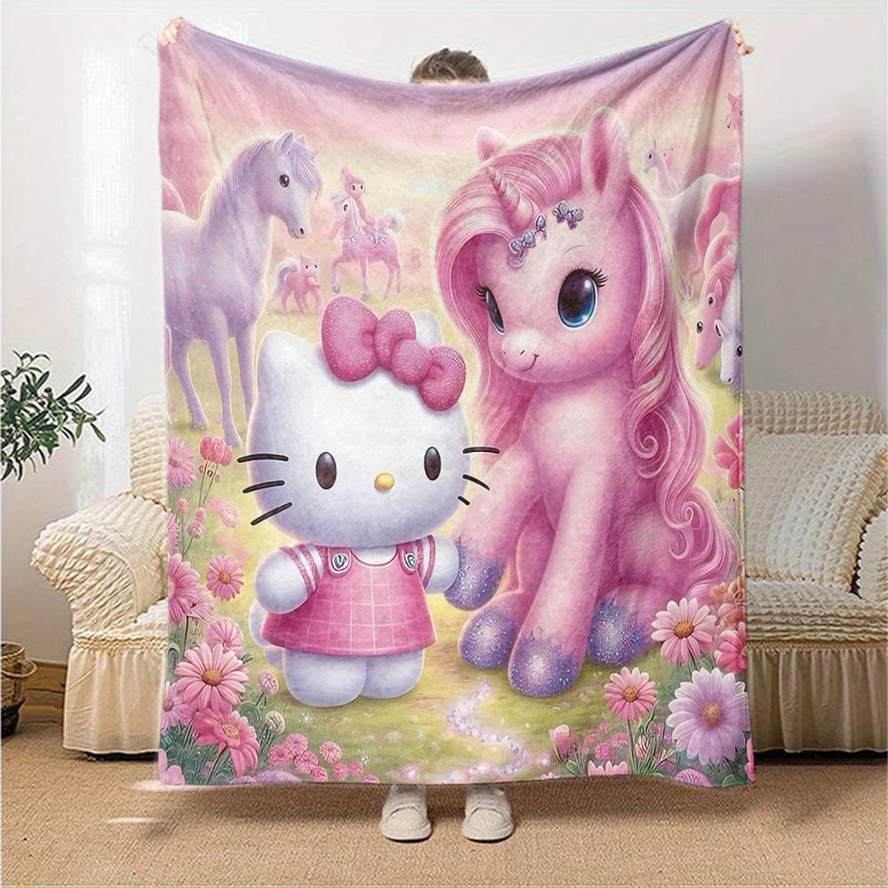 1 шт. Плед Hello Kitty Единорог Легкий фланелевый плед для дивана кровати путешествий кемпинга гостиной офиса дивана кресла