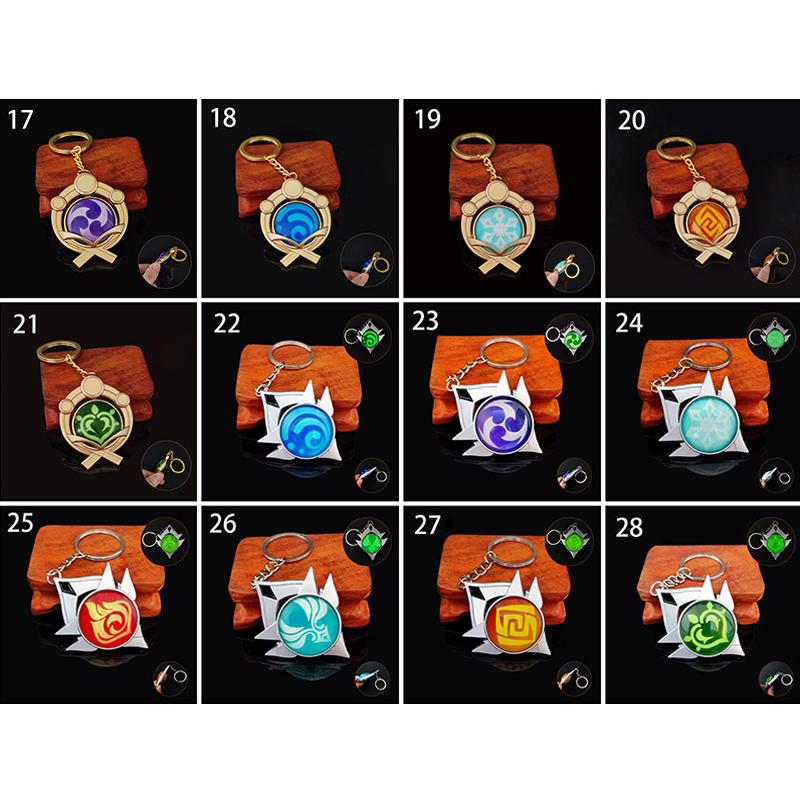 1 шт. Vision Lnazuma Eye Of Original God игрушка брелок светящийся брелок игра Genshin Impact 7 Element Weapons Ganyu