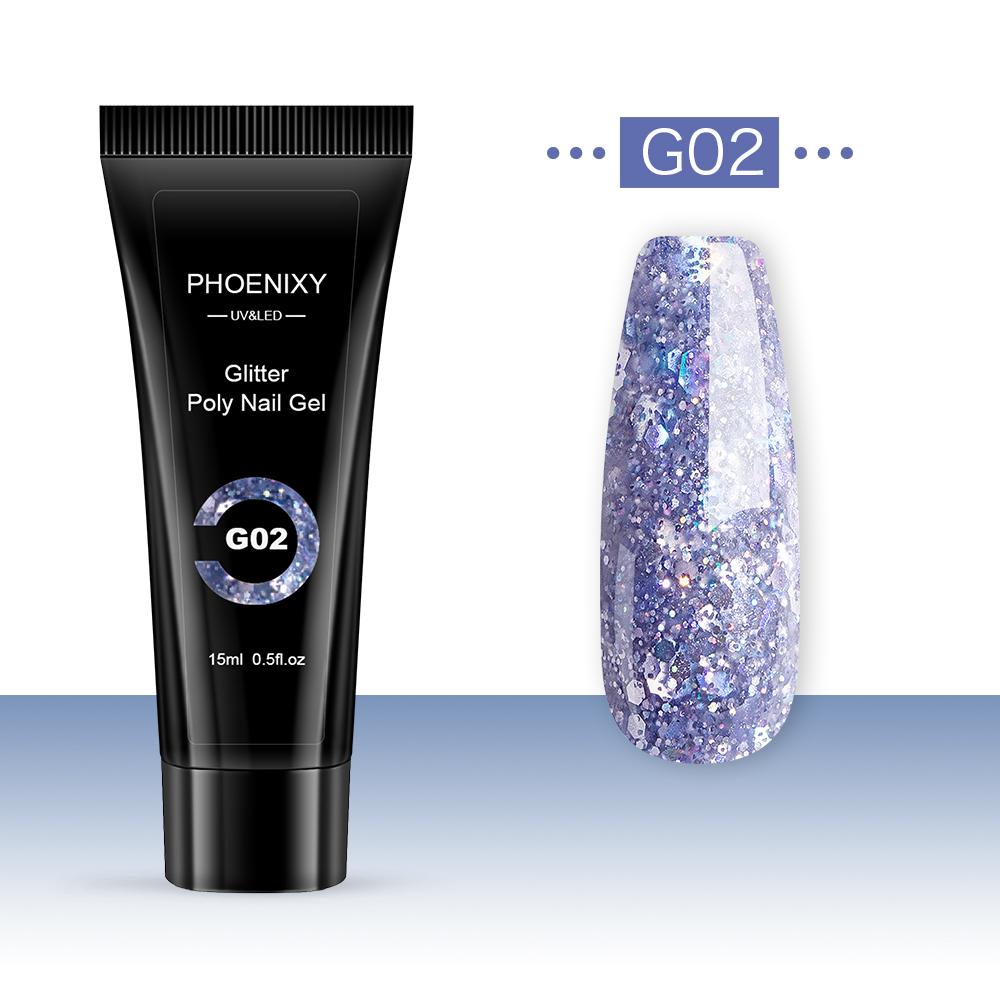 PHOENIXY Gel Nail Extension 15ml Soak Off UV LED Nail Gel For Nail Art Quick Building Colorful Gel Nail Extension Design Manicure