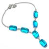 Swiss Blue Topaz Gemstone 925 Sterling Silver Jewelry Necklace 18"