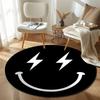 Modern Round Minimal Gray Rug Pad, Non-Slip Floor Mat for Family Room