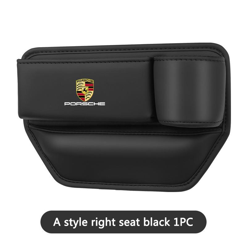Leather Car Seat Gap Storage Box Water Cup Phone Brace Auto Accessories For Porsche Cayenne Panamera Macan 911 718 Taycan Cayman