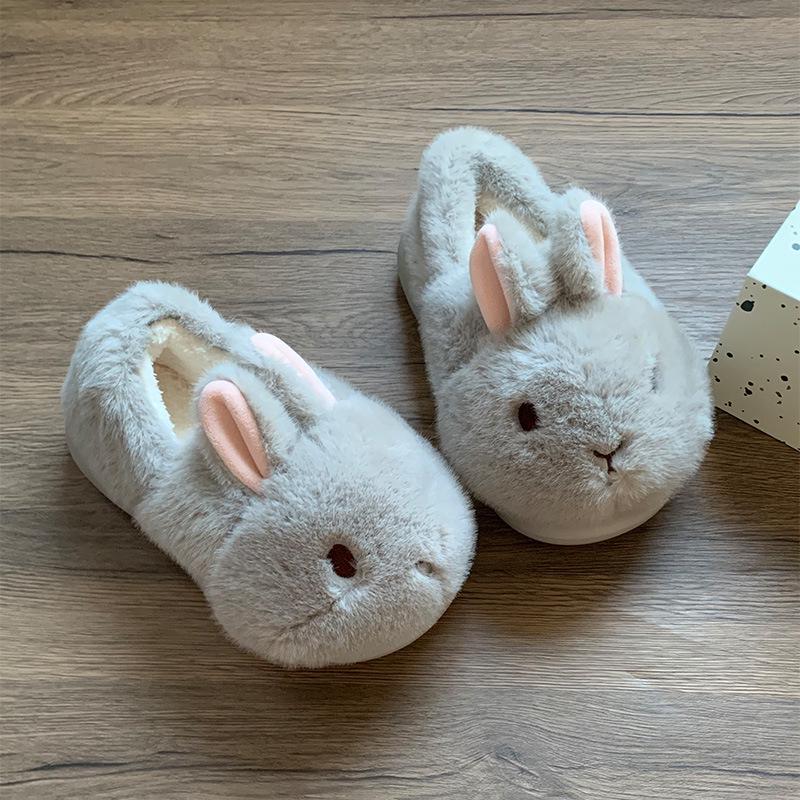 Authentic Little Rabbit Women's Winter Cotton Slippers - Cute, Plush, Warm, Soft-Sole Indoor Footwear