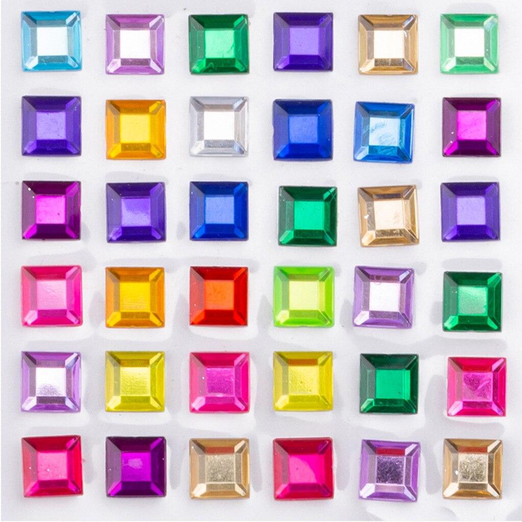 Colored Self-adhesive Rhinestones Sticker Children's Stage Show DIY Face Eye Decoration Acrylic Crystal Diamond Tattoo Sticker