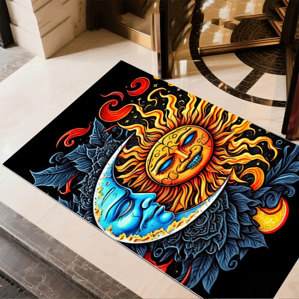 Sun and Moon Design Rug Home Carpet Non Slip Office Decor Gift Living Room Bedroom