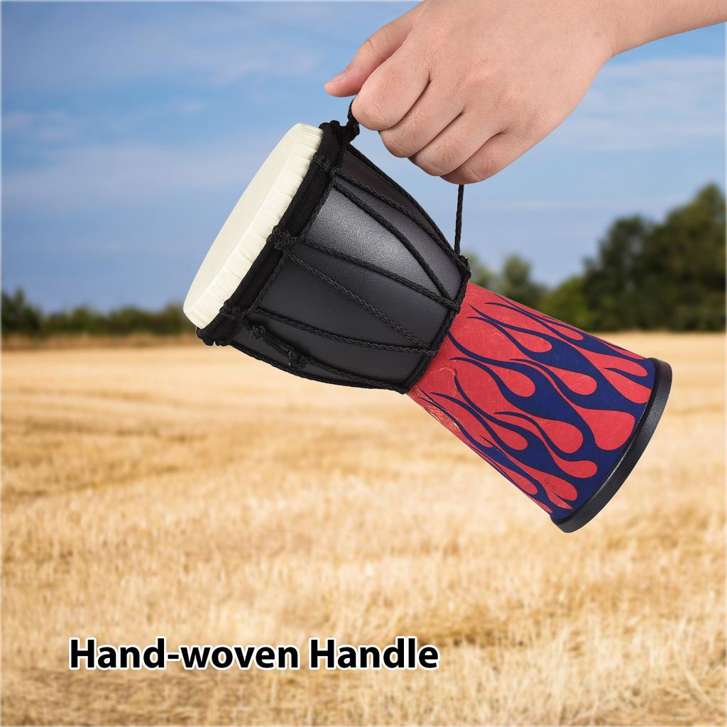 4-дюймовый африканский барабан, портативный ручной барабан, легкий барабан для хлопания руками, красочный узор, барабан бонго для начинающих, школа