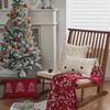 Cross-Border Christmas Tree Embroidered Canvas Pillowcases with Tassels for Sofa Decoration
