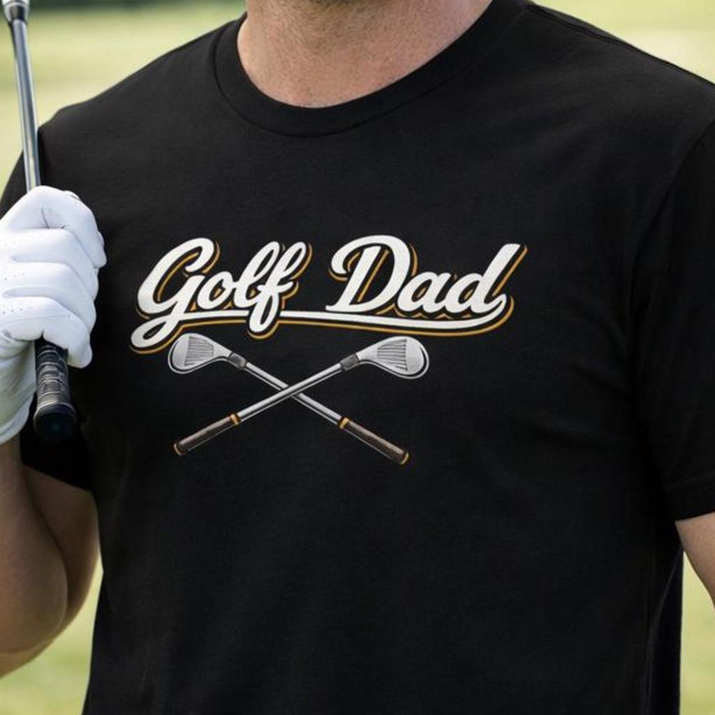 Golf Dad T-Shirt | crossed clubs vintage script
