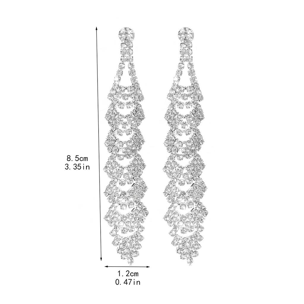 Легкие роскошные длинные серьги с бриллиантами, модные темпераментные блестящие серьги со стразами, женские серьги, 1 пара