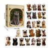 Advent Cat Calendar 2026 Christmas Advent 24-Day Cute 2d Cat Pendant Decorative Charm Countdown Calendar for Pet Lovers