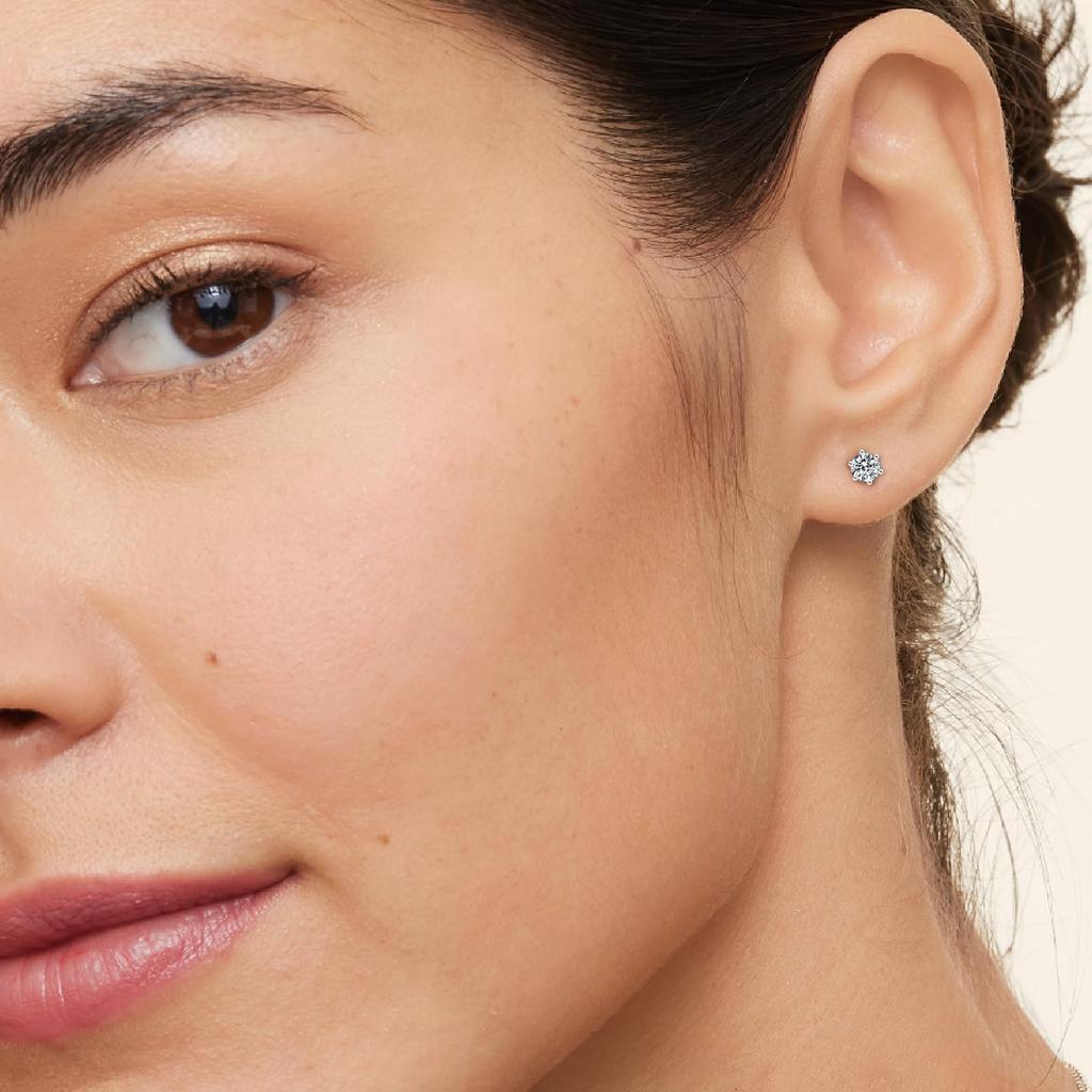 Moissanite Moissanite Diamond Stud 1 Piece 6 Claw Sterling Hypoallergenic To One Ear [KRKCLIFE] Earrings, Diamond, Men's/Women's, Earrings, Earring,
