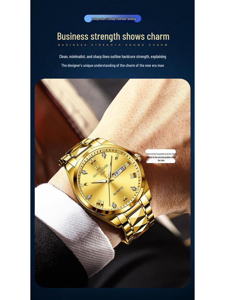 Мужские кварцевые водонепроницаемые светящиеся наручные часы с браслетом из стали, лидер продаж