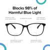 Intellilens | Компьютерные очки Zero Power Blue Cut | Антибликовое покрытие, легкие | Защита от ультрафиолета | Унисекс | Черный | Квадратный | Средний
