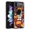 Cartoon Cute Cosmonaut Hard PC Phone Case For Samsung Galaxy Z Flip 7 6 5 4 Black Cover For Galaxy Z Flip3 Foldable Fundas Shell