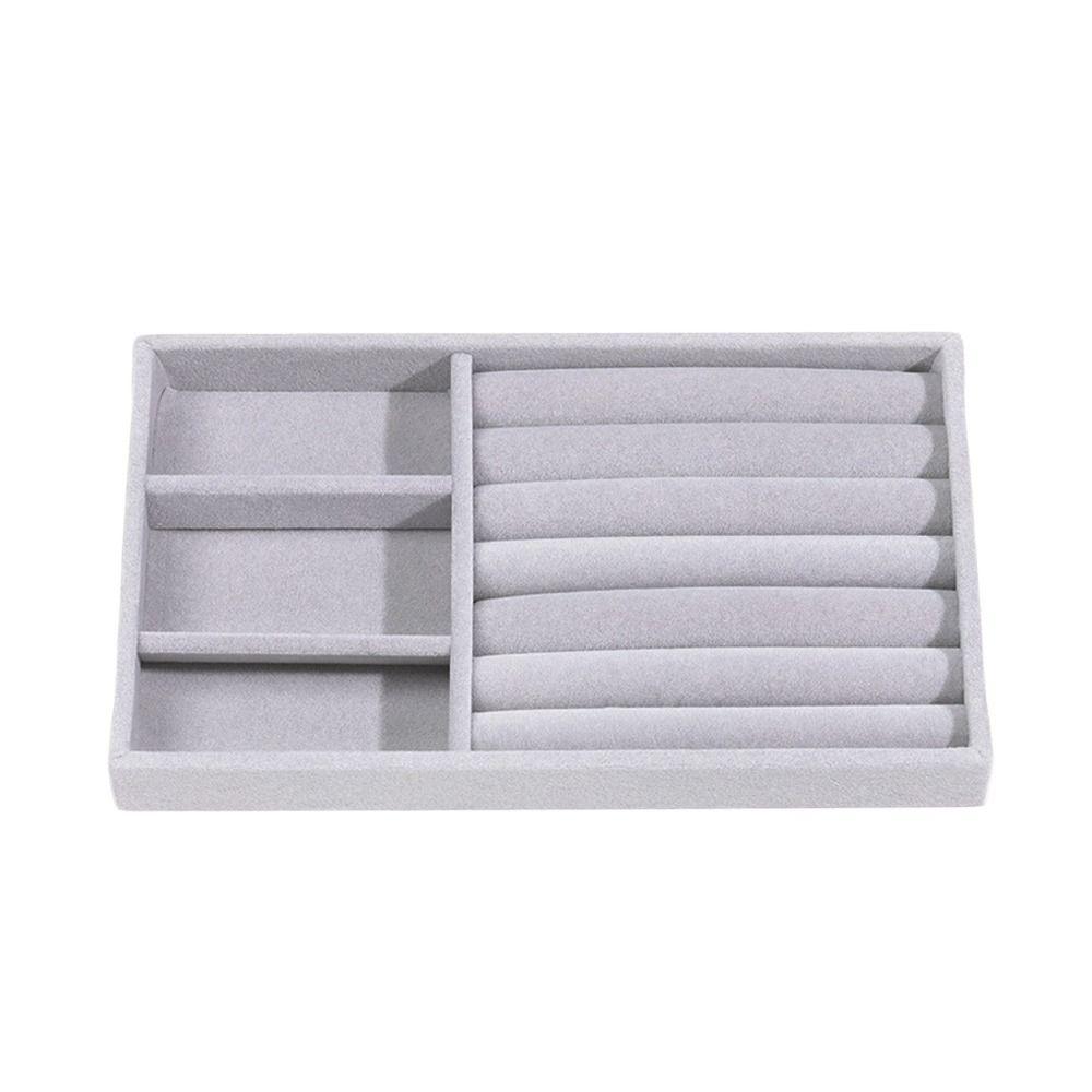 Бархатный поднос для ожерелья Штабелируемая витрина Ящик-органайзер Лотки Кольцо Браслет Ожерелье