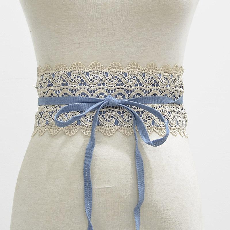 Mary European and American Ladies Multi-Color Optional Wide Waist Seal Lace Decoration Wide Belt Women's Leather