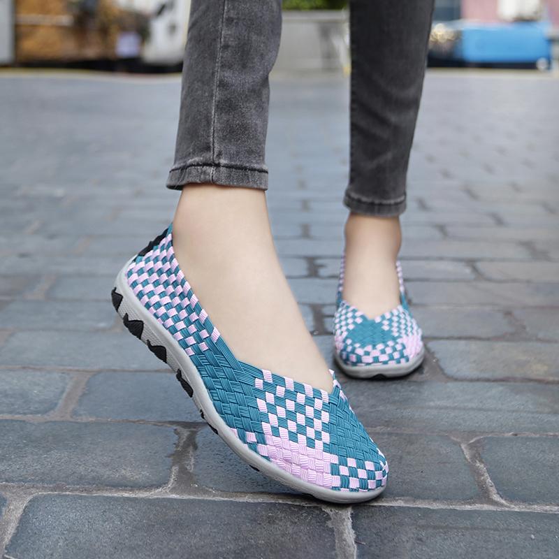 Summer Handmade Braid Beach Shoes Women Slip On Large Size Casual Espadrilles Breathable Sneakers Lazy Shoes