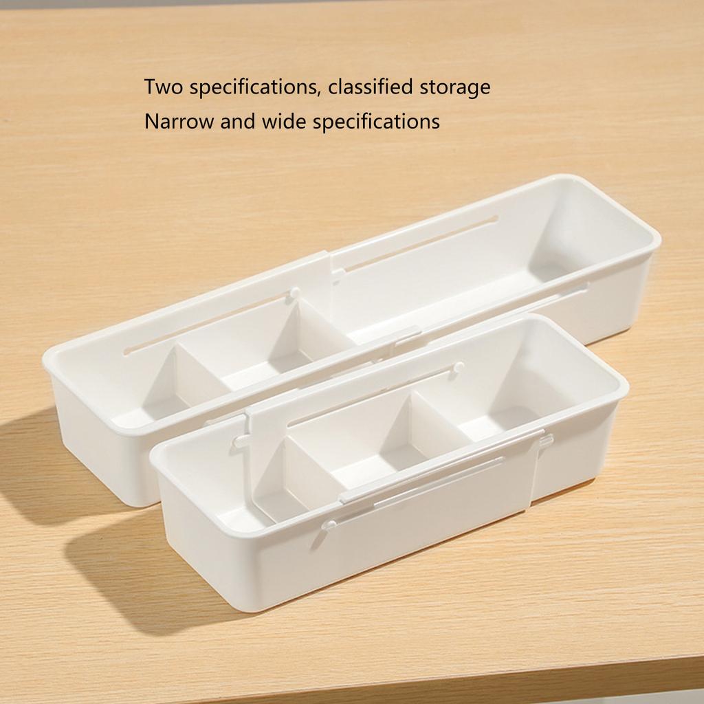 Telescopic Basket Plastic Household Hanging Rack Drawer Edge Storage Box Fork Spoon Socks Storage Box Medicine Sorting
