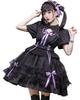 JIURUN Lolita Gothic Lolita Dress with 3D Panel Anime Bow Tie Plus Mori Sweet Gothic Cute Lady and Size One-Piece Pattern, Ruffles, Joints, Cosplay,