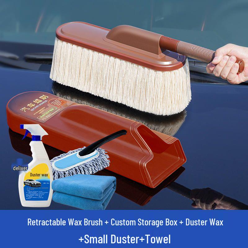 Щетка для очистки автомобиля от пыли и снега с выдвижной ручкой