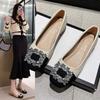Single Shoes Women's Soft Soles and One Pedal Doudou Shoes 2025 Autumn New Versatile Skirt Light Mouth Square Head Low Heel Ladyshoes
