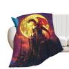 Cool black gold dragon blanket soft flannel blanket living room bedroom sofa office decoration blanket