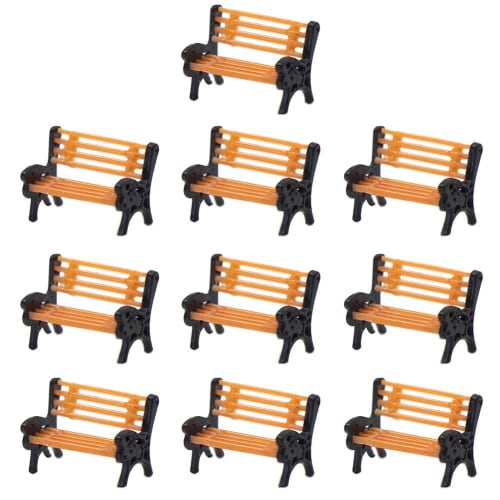 10-Piece 1:150 Scale Model Park Bench, Perfect for Building Dioramas, Scenery Collections, Educational DIY Projects