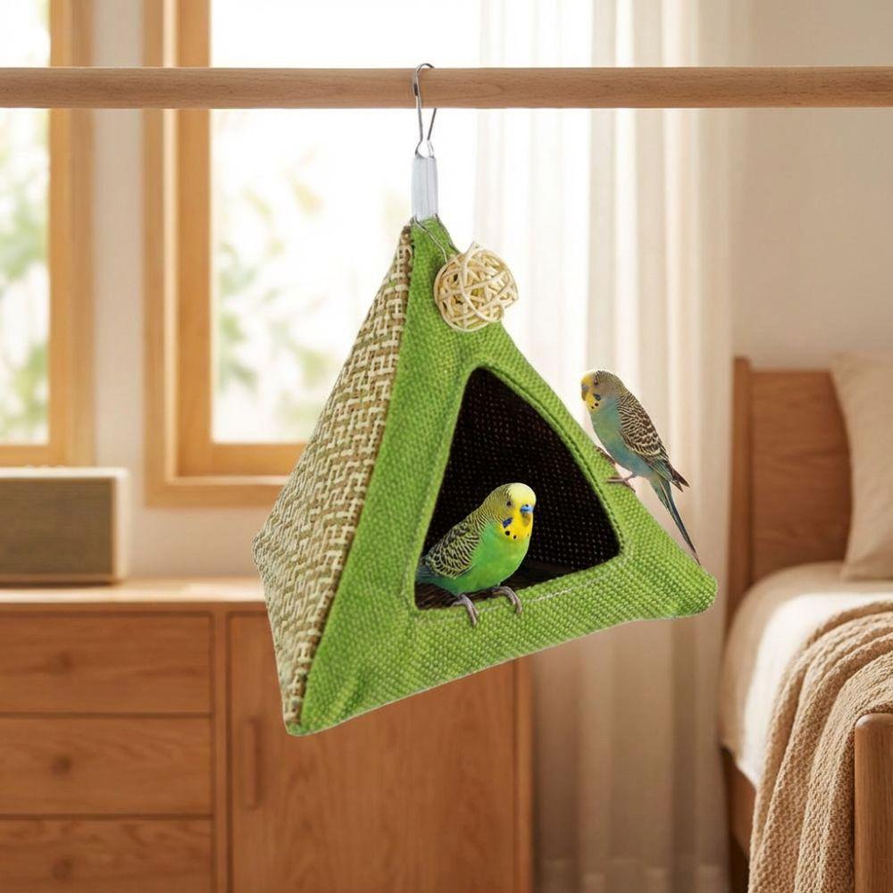Breathable Net Summer Cooling Nest Triangular Bird Hammock Bird Hanging Tent Hiding House