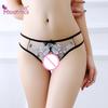 Lace Briefs See Through Open Crotch Straps Erotic Lingerie Floral G-string Thong