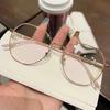 Round Metal Anti Blue Light Transparent Anti-Radiation Glasses Women Glasses Eyeglasses Computer Goggles Eyewear Glitter Frame