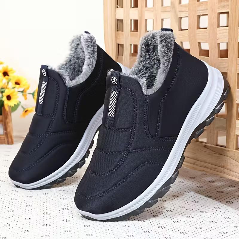 Winter Men'S Large Size Outdoor Short Boots - Fleece Lined Warm, Non-Slip PVC Sole, Round Toe Design, Black Casual Hiking Shoes