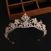 Свадебная тиара в корейском стиле, серебристая, супер-фея, большая корона со стразами, повязка на голову, свадебные аксессуары для волос, свадьба, свадебные аксессуары