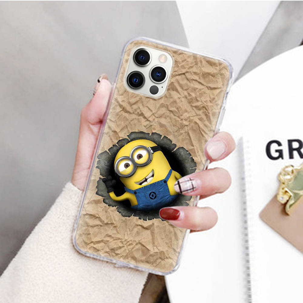 JM30 Minion Прозрачный чехол для Samsung A04 A14 A23 M33 M53 Realme 10 9 C35 C55 VIVO Y02 X80 Infinix Hot 30 Note 11 Tecno Spark 8P Pro