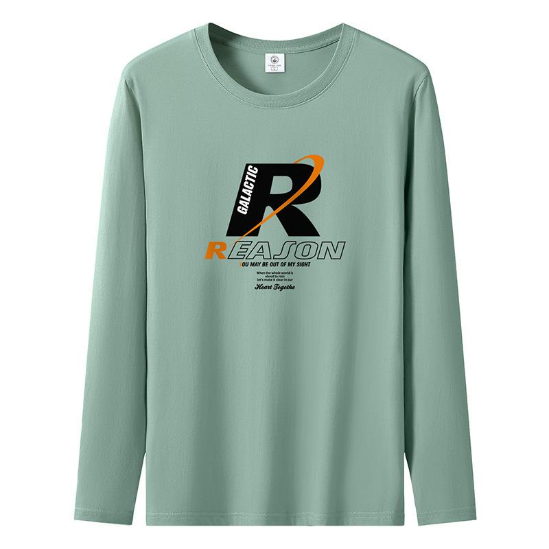 Мужская футболка с длинными рукавами Reason Pattern из чистого хлопка S-5XL, повседневные мужские пуловеры 