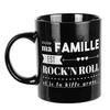 [Q0769] - Black 'Messages' Ceramic Mug (My Family Is Rock'n Roll and I Really Love Them!) - 30 Cl