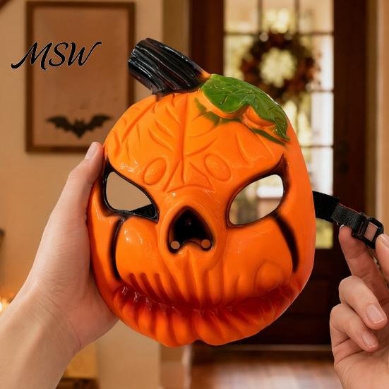 Hard Material Horror Mask Halloween Pumpkin Face Mask, Scary Lantern Party Comfortable Cosplay Breathable Costume Props for Secret Room Games Prop