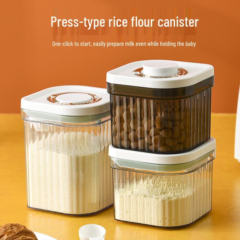 Large Airtight Plastic Storage Jar for Flour, Snacks, Grains, and Milk Powder